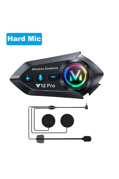 Choice 1PC Hard Mic Y12 Pro Motorcycle Helmet Bluetooth Headset Intercom Voic...