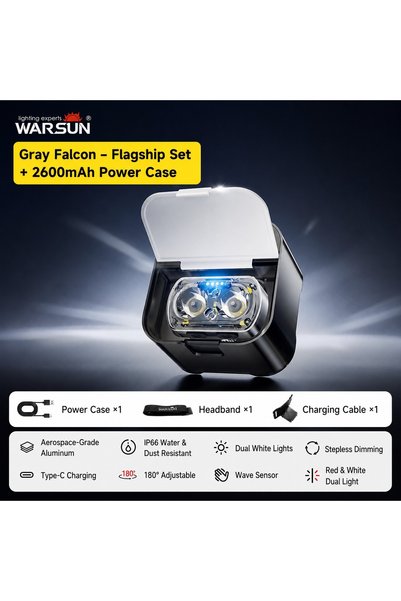 Choice Grey Falcon WARSUN Falcon 7 Long-Lasting Rechargeable Fishing Headlamp...