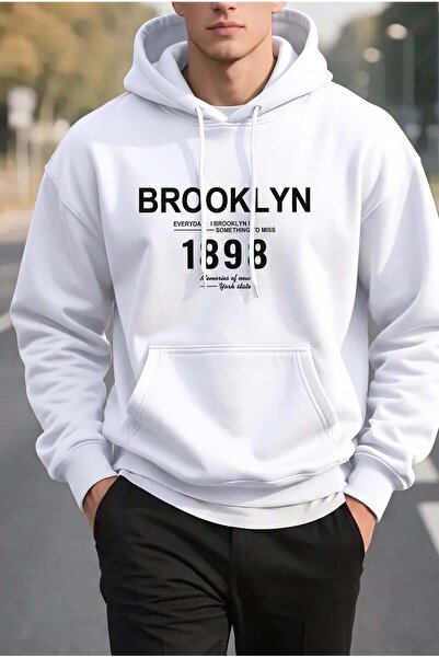VACHT Muška off-white krem ekru 1898 majica sa kapuljačom, široka, od 3 niti ...