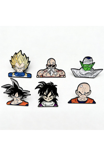 BANDAI 6pcs brooch 6pcs Ball Anime Enamel Lapel Pins Set Cute Manga Brooches ...