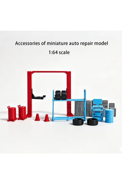 Choice 16pc Big suit Miniature Auto Repair Workshop Equipment Model, 1:64 Sca...
