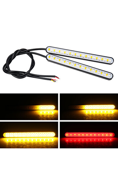 Choice red yellow 2x 24SMD LED Motorcycle Light Bar Strip Rear Tail Brake Sto...