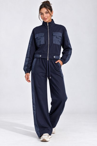 My Blog Navy Blue Color Parachute Detailed Suit - T4221