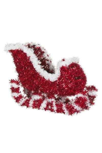 OEM Decorațiune de Crăciun Sanie Roșie și Albă 28cm Plastic