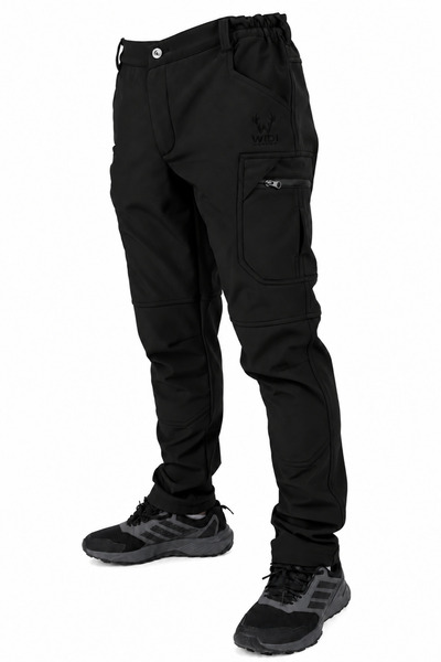 remonz Widi Siyah Softshell Su İtici Esnek Taktik Kargo Cepli Outdoor Pantolon