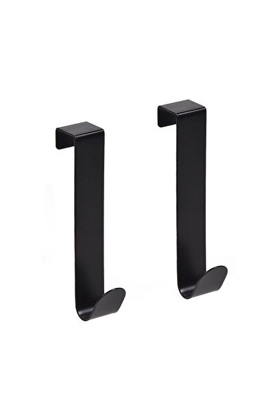 OEM Cârlige metalice negre pentru ușă, 2x12cm - 2 buc.