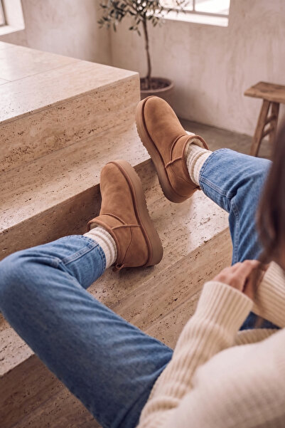 Polomia Comfort Γυναικείες μπότες από σουέτ με ψεύτικη γούνα στο εσωτερικό κα...