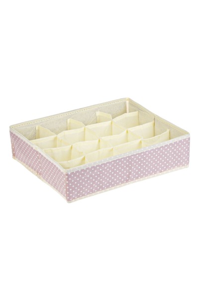 OEM Organizator de sertar roz cu buline, cu 16 compartimente, 35x30x9cm