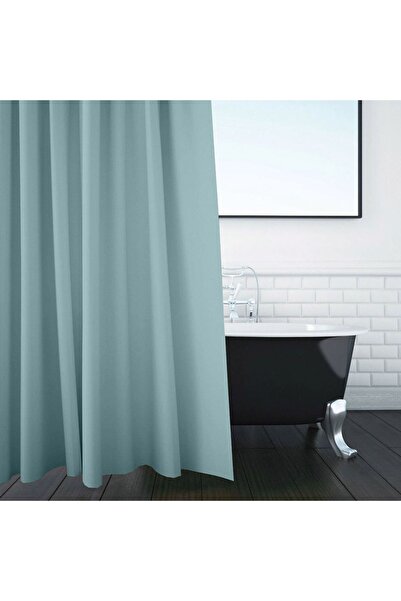 OEM Perdea de duș PEVA Albastru-Gri 200x180cm cu 12 inele