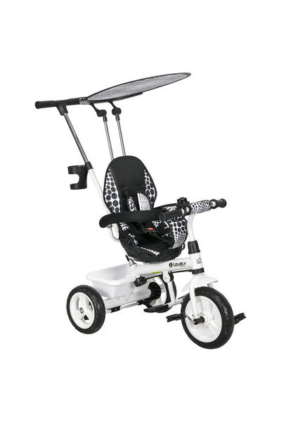 Generic Brand Tricicletă pentru copii 6-în-1 cu mâner de împins, copertină, c...