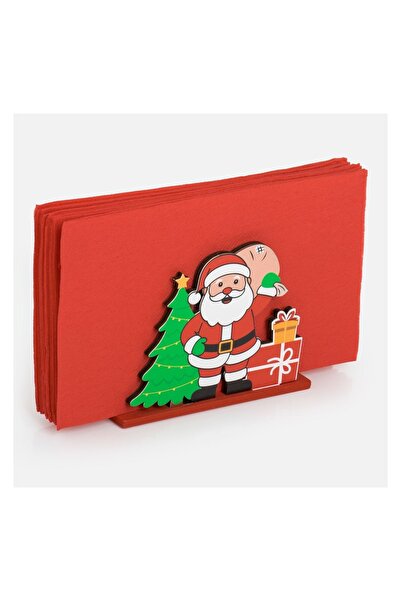OEM Suport șervețele de Crăciun din lemn 12x5x9 cm, Moș Crăciun – decor festi...