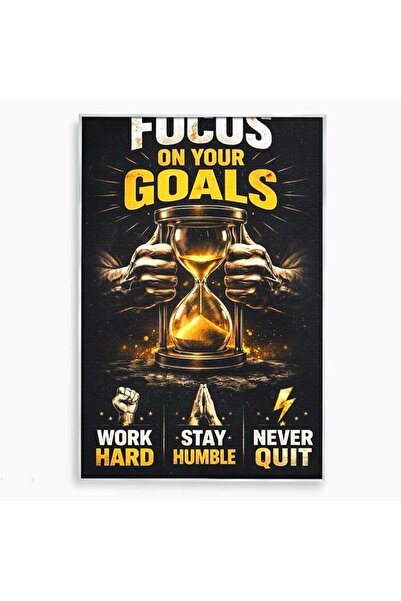 Luxcanva Tablou Canvas Focus Pe Obiective 70x100 cm cu Rama Argintiu Motivati...