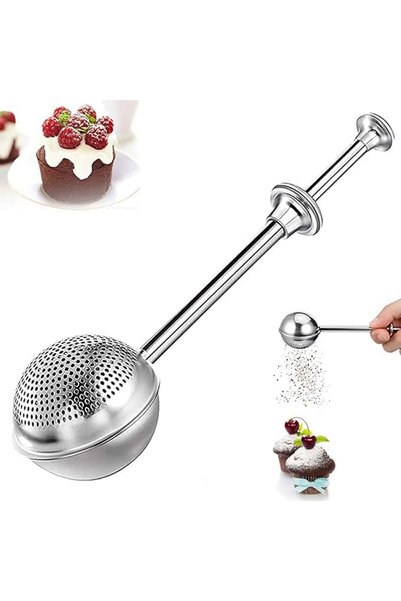 ALMEKAQUZ Flour Powder Filter,304 Stainless Steel Flour Powder Filter Spoon,B...