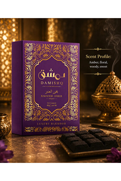 DAMISHQ Al Amber Premium Oud Bakhoor Arabic Incense 40g – 9 Pieces