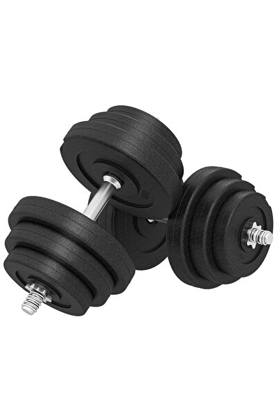 Generic Brand Set de gantere, 40 kg, 2 mânere metalice, 12 discuri de greutat...