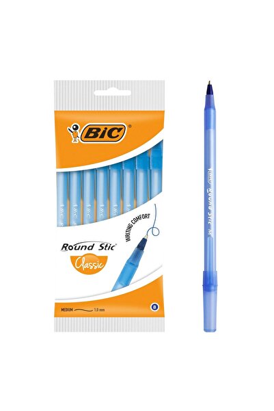 Bic Set de pixuri Round Stic Classic Blue 1.0mm - 8 bucăți