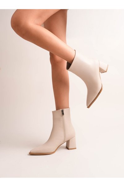 CANPOLATAYAKKABI Aseli̇m Women's Heel Boots for Daily Use Heel Height 6 cm