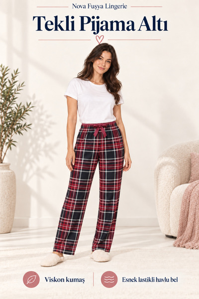 Nova Fuşya Lingerie Women's 100% Viscose Single Mixed Color Patterned Pajama ...