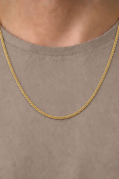 Bayar Gold 14 Ayar Altın Erkek Nonna Kolye 1 mm