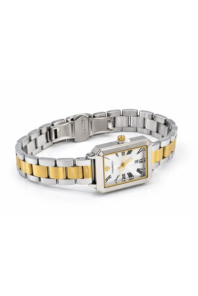TOMRICH ELIORA TRS2125L Women's Analog Watch with Rectangular Two-Tone Gold & Silver Stainless Steel Bracelet