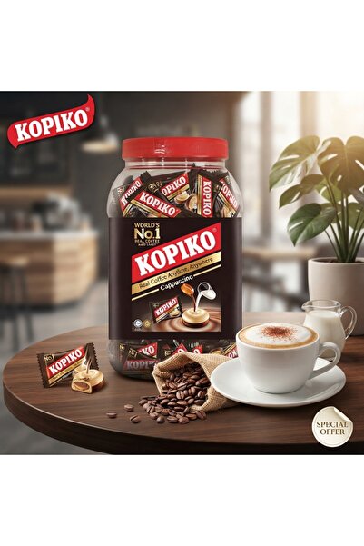 Kopiko علبة حلوى كوبيكو بنكهة الكابتشينو (700 جرام) - حلوى القهوة الكريمية ال...