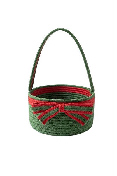 Comfort Craft Καλάθι από γιούτα με φιόγκο με θέμα τα Χριστούγεννα (25x12 εκ.)...