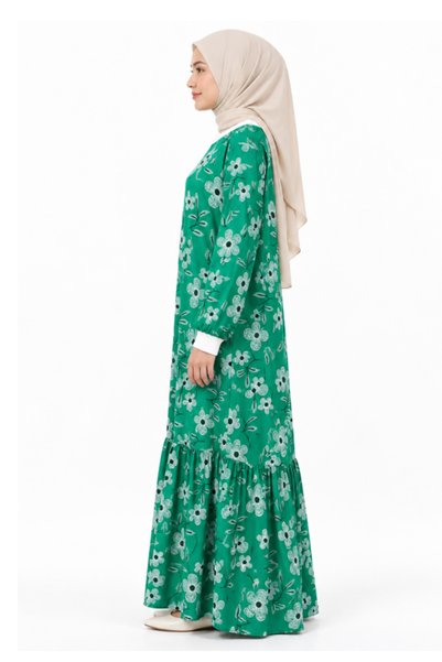 Setiora Green Patterned Hijab Dress