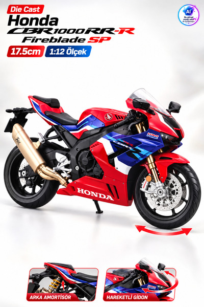 YILDIRIM OYUNCAK Die Cast Honda CBR1000RR-R Fireblade SP Model Motosiklet 17,...