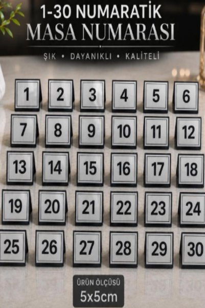 İkram Dünyası Numaratör 1-30 arası Masa Numaratörü Kafe,Restoran,Otel Şık Gör...