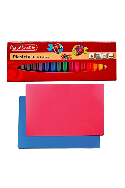 Herlitz Set de plastilină, 16 culori, 178g + planseta de modelat A4