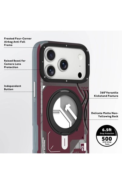 Youngkit iPhone 18 Pro Max STARSHIP Series Back Case Magsafe 360° Rotating Stand