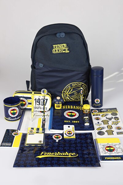 Fenerbahçe Licensed Large Size High School Bag, 2 A4 Notebooks, Steel Thermos...
