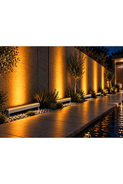 36w - 100cm Wallwasher Amber Renk Duvar, Minare Ve Ağaç Aydınlatma