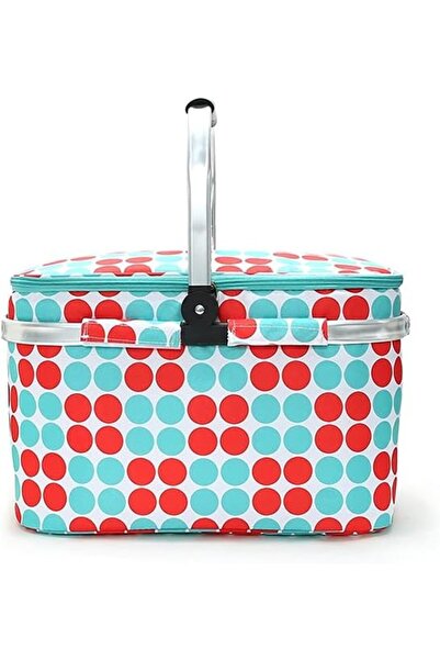 Ctn Large Insulated Picnic Basket Cooler, Portable Market Basket Bag Set Aluminum Handles for Travel, Shopping & Camping (Color : A)