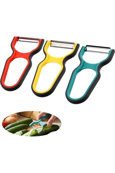 Morvena Picks Set de 3 decojitoare de bucătărie, din oțel inoxidabil, decojit...