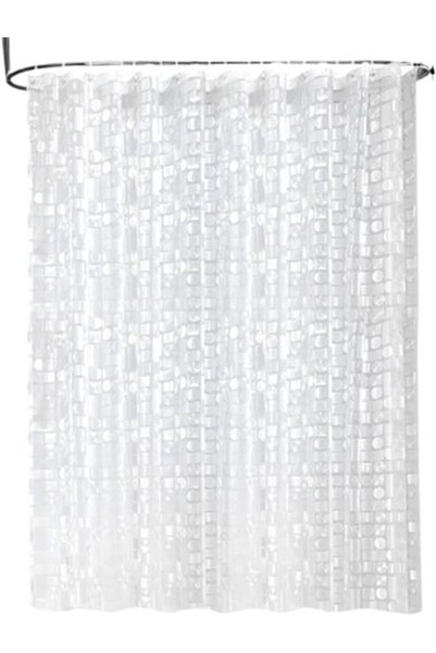Morvena Picks Perdea de duș îngroșată, albă, din PEVA, 180x200 cm, cu model g...