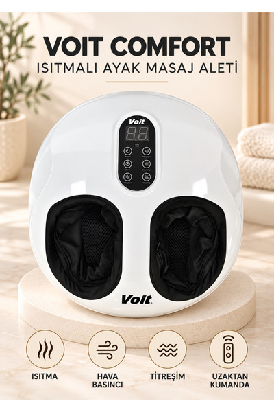 Voit Comfort Isıtmalı Ayak Masaj Aleti Hava Basınçlı Titreşimli Uzaktan Kuman...
