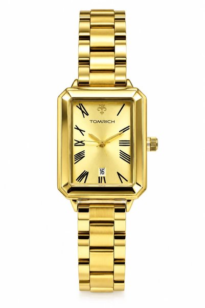 TOMRICH ELIORA TRS2125L Women's Analog Watch, Gold-Tone Stainless Steel, Rectangular Dial