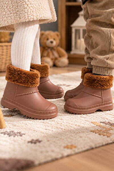 ALTUNTAŞ Geta Waterproof Fur Lined Girls' Eva Rain Snow Boots