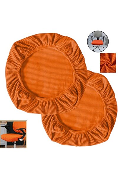 Morvena Picks Set de 2 huse elastice antiderapante portocalii pentru scaun de...