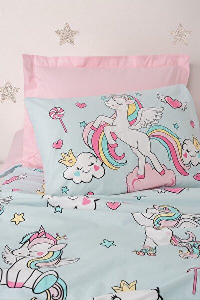 Cotton Box Junior Twinka pink single duvet cover set with fitted sheet