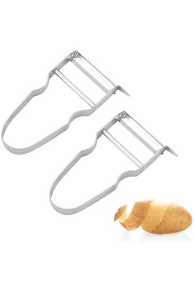 Morvena Picks Set de 2 curățătoare de legume și sparanghel, curățător în form...