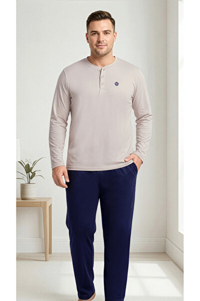 REAL MOOD Three Button Men's Battal Pajama Set 45006-07-08