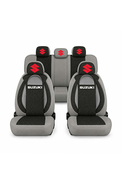 Autohelix MSA Set huse scaune sport universale, gri cu negru, personalizate p...