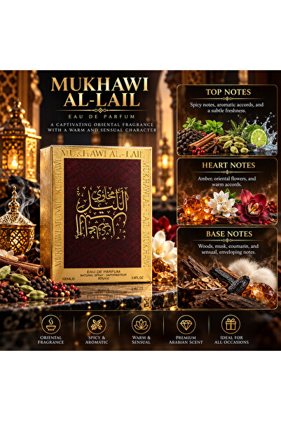 Mukhawi Al Lail Eau De Parfum 100ml | Arabian Oriental Fragrance for Men & Women