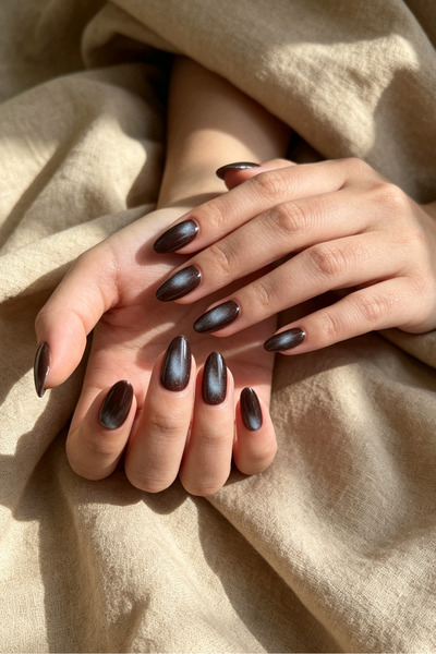 Easy Beauty Kedi Gözü Takma Tırnak SMALL MY12 Kısa Badem Takma Tırnak 10 Adet...