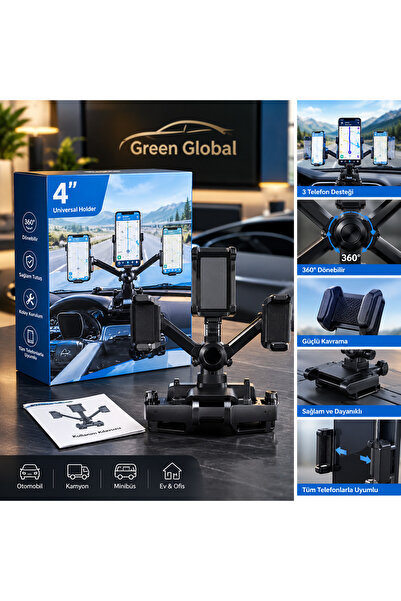 Araç İçi Telefon Tutucu 360° Döner Universal