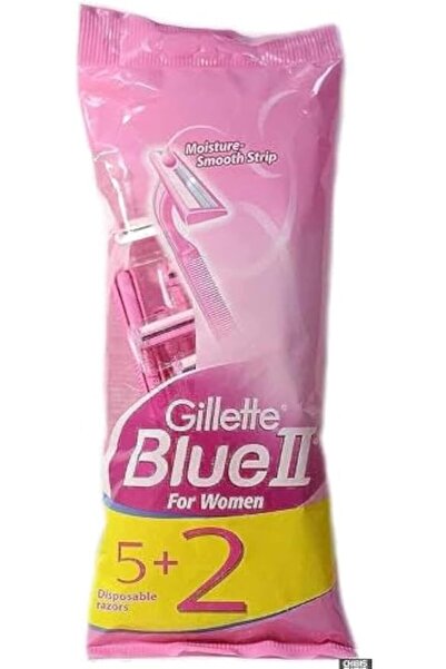 Gillette ماكينة حلاقة بلو 2 بينك للنساء رقم 5 + 2 جيليت بلو2 للنساء 5 + 2 قطعة