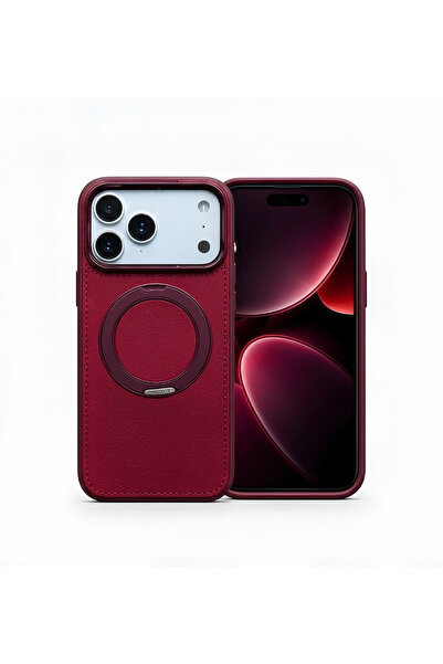 GENERAL Magnetic Leather Case for iPhone 18 Pro Max with Foldable Ring Stand ...