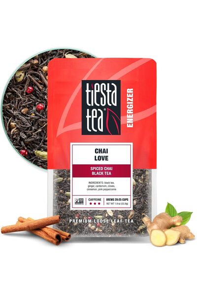Tiesta Tea Chai Love Spiced Chai Black Tea, 30 Servings, 1.9 Ounce Pouch - Hi...